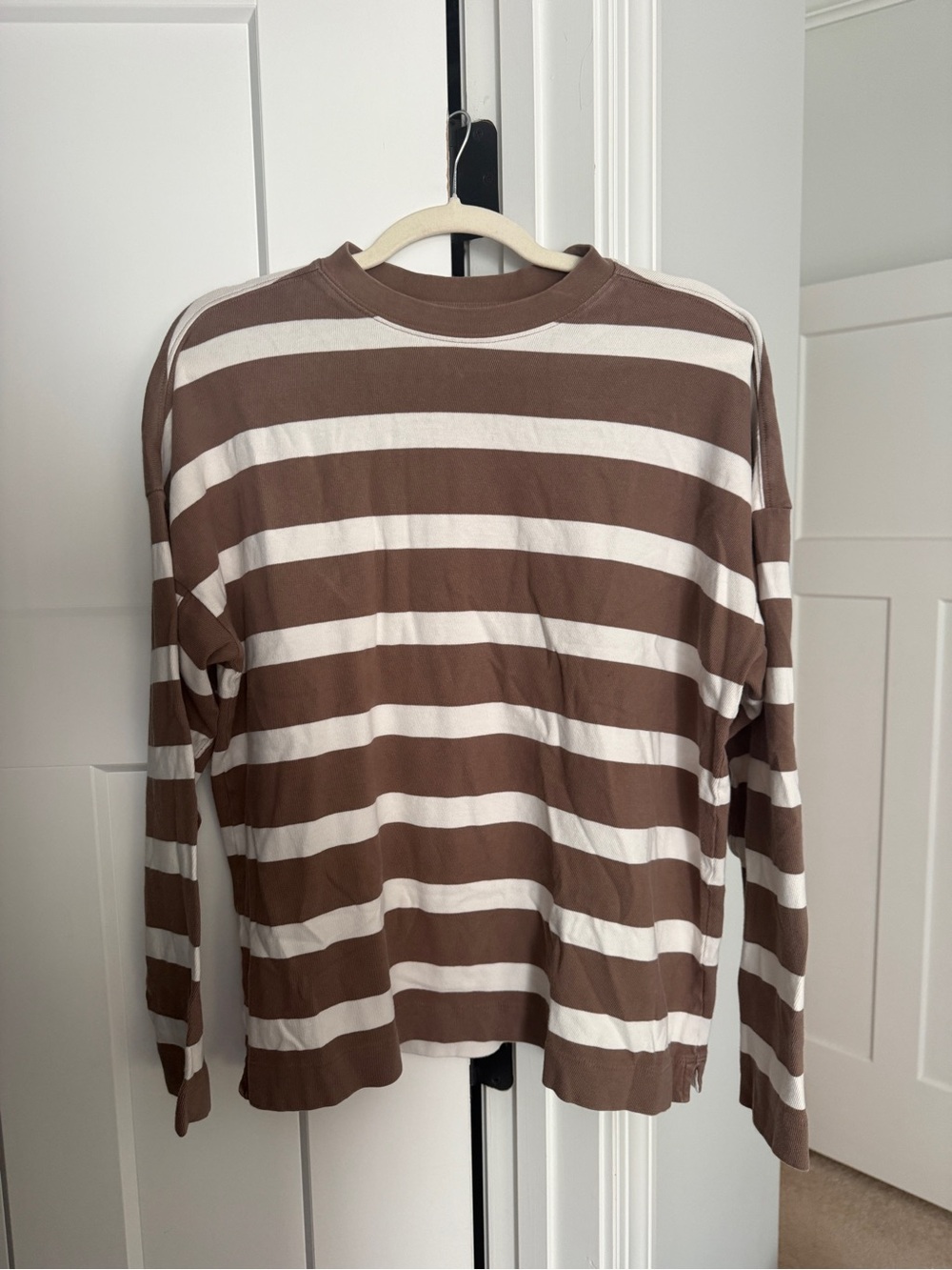 AYR the early mornings tee brown stripe shirt